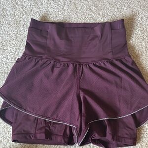 Lululemon High-Waisted Burgundy Shorts